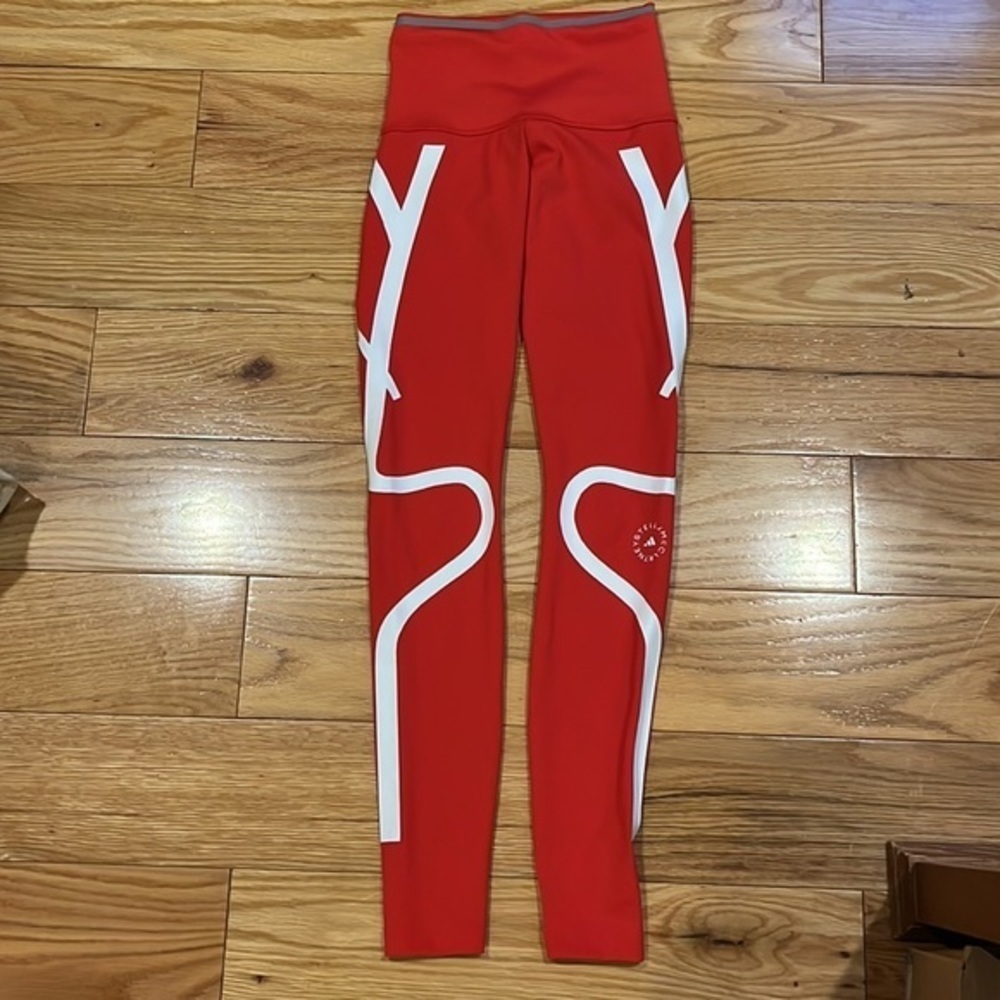 Stella McCartney for Adidas Red TP tights work out pants XXS - Picture 10 of 12
